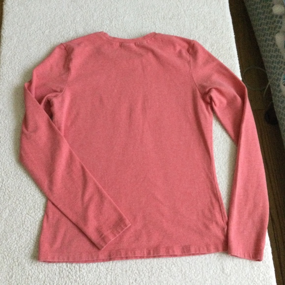 Vintage Old Navy Stretch Long Sleeve Crewneck Orange Top Tee - Sz Medium - Picture 3 of 10